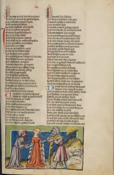 Jacob Choosing Rachel as his Wife; Weltchronik, about 1400-1410. Creator: Unknown
