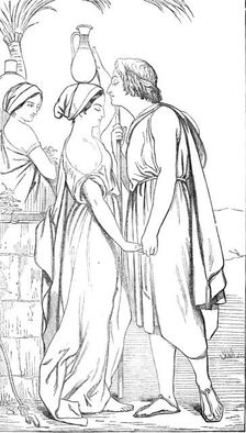 Jacob and Rachel - fresco by Mr. Cope, 1844. Creator: Unknown