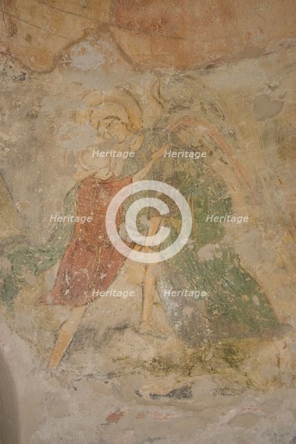 Jacob and the Angel, 12th century. Artist: Ancient Russian frescos  
