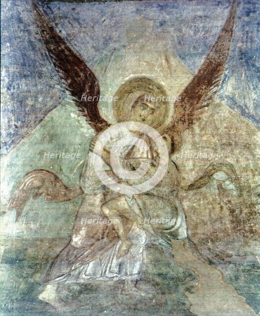 Jacob and the Angel. Artist: Ancient Russian frescos  