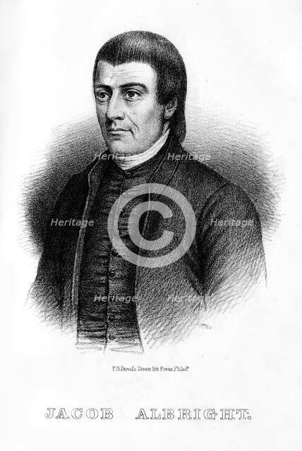 Jacob Albright, American Christian leader, (1854). Artist: Unknown