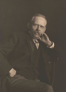 Jacob August Riis, three-quarter length portrait, c1900. Creator: Frances Benjamin Johnston