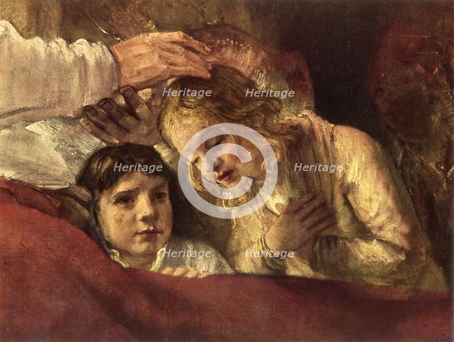 'Jacob Blessing the Sons of Joseph', (detail), 1656, (1967).  Creator: Rembrandt Harmensz van Rijn.