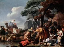 Jacob burying the strange gods under the oak by Shechem 17th century. Artist: Sébastien Bourdon