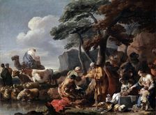 Jacob burying the strange gods under the oak by Shechem 17th century. Artist: Sébastien Bourdon