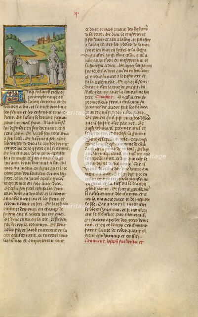 Jacob Going to Sichem; Miroir Historial, about 1475. Creator: Unknown.