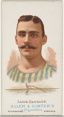 Jacob Gaudaur, Oarsman, from World's Champions, Series 1 (N28) for Allen & Ginter Cigarett..., 1887. Creator: Allen & Ginter