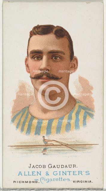 Jacob Gaudaur, Oarsman, from World's Champions, Series 1 (N28) for Allen & Ginter Cigarett..., 1887. Creator: Allen & Ginter.