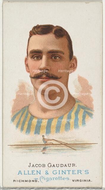 Jacob Gaudaur, Oarsman, from World's Champions, Series 1 (N28) for Allen & Ginter Cigarett..., 1887. Creator: Allen & Ginter.