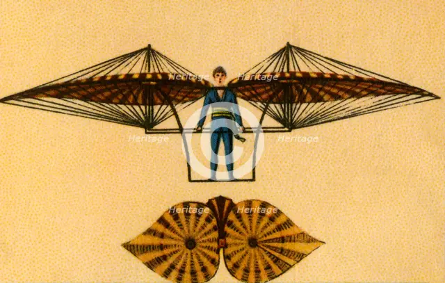 Jacob Degen's flying machine, 1808, (1932). Creator: Unknown.