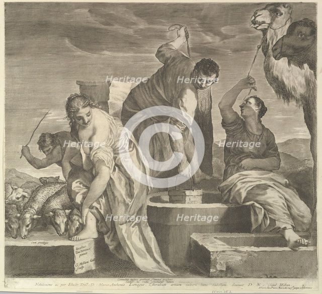 Jacob Draws Water for Rachel's Animals (Jacob abreuve le troupeau de Rachel). Creator: Claude Mellan.