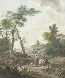 Jacob entertaining Rachel and Leah, 1777. Creator: Wybrand Hendriks