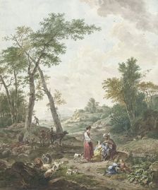 Jacob entertaining Rachel and Leah, 1777. Creator: Wybrand Hendriks