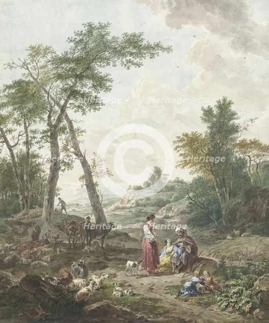 Jacob entertaining Rachel and Leah, 1777. Creator: Wybrand Hendriks.