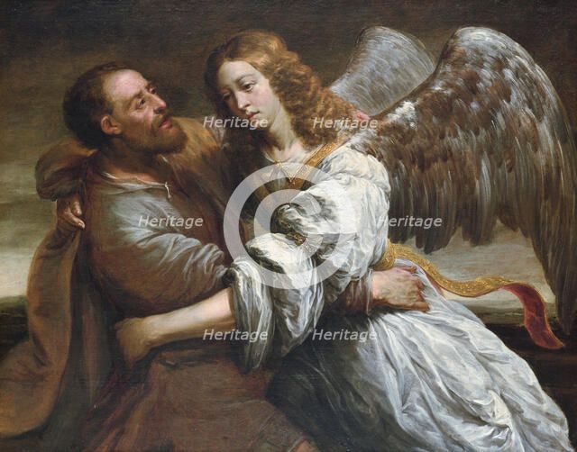 Jacob Fighting the Angel, 17th century. Creator: Jurgen Ovens.