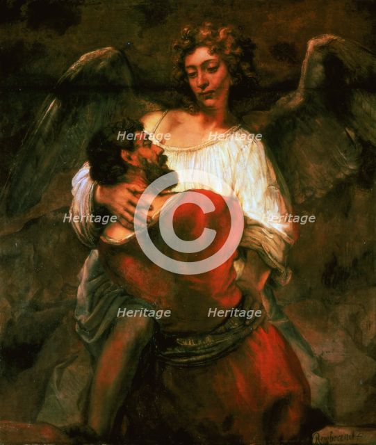 'Jacob Fights the Angel', 1660. Artist: Rembrandt Harmensz van Rijn    