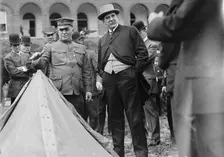 Jacob M. Dickinson, Secretary of War - Inspecting Army Equipment, 1911. Creator: Harris & Ewing