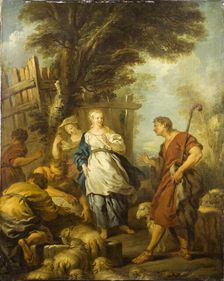 Jacob Meeting Rachel at the Well, ca 1720. Creator: Le Moyne, François (1688-1737)
