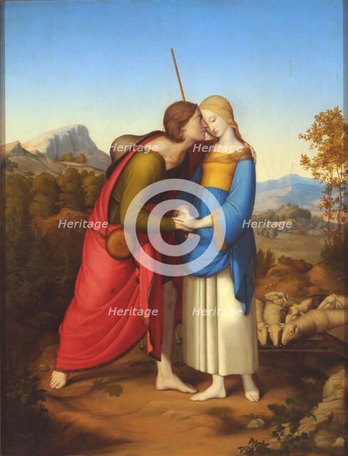 Jacob Meeting Rachel at the Well, c. 1826. Artist: Dräger, Anton Josef (1794-1833)