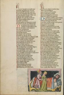 Jacob Receiving Leah as his Wife; Weltchronik, about 1400-1410. Creator: Unknown