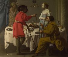 Jacob reproaching Laban for giving him Leah in place of Rachel, 1627. Artist: Terbrugghen, Hendrick Jansz (1588-1629)