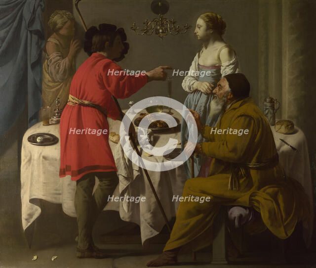 Jacob reproaching Laban for giving him Leah in place of Rachel, 1627. Artist: Terbrugghen, Hendrick Jansz (1588-1629)