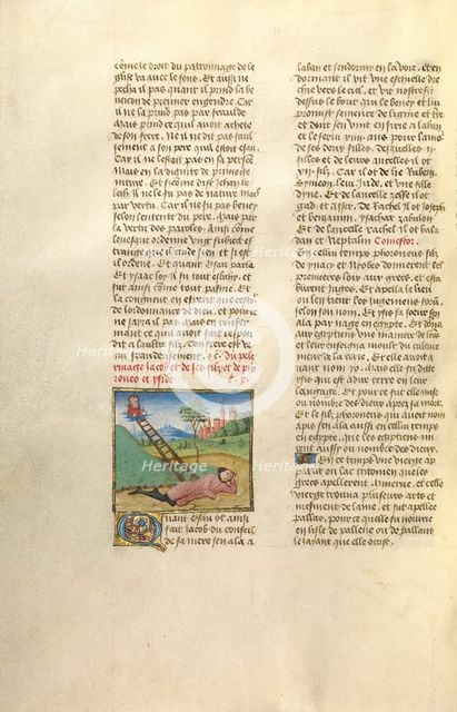 Jacob's Dream; Miroir Historial, about 1475. Creator: Unknown.