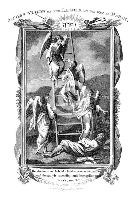Jacob's dream of angels ascending and descending the ladder to heaven, c1808. Artist: Unknown