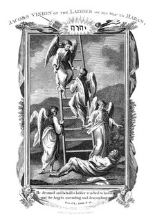 Jacob's dream of angels ascending and descending the ladder to heaven, c1808