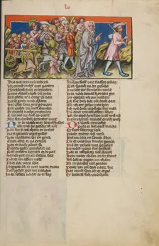 Jacob's Journey to Egypt; Weltchronik, about 1400-1410. Creator: Unknown
