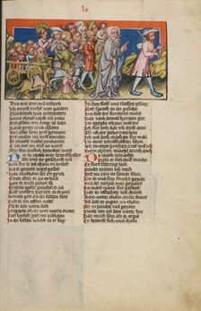 Jacob's Journey to Egypt; Weltchronik, about 1400-1410. Creator: Unknown