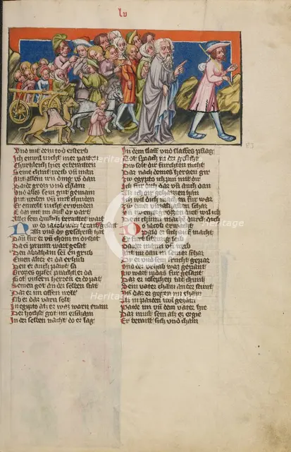 Jacob's Journey to Egypt; Weltchronik, about 1400-1410. Creator: Unknown.