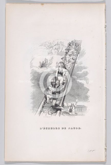Jacob's Ladder from The Complete Works of Béranger, 1836. Creator: John Thompson.