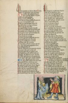 Jacob's Reconciliation with Esau; Weltchronik, about 1400-1410. Creator: Unknown
