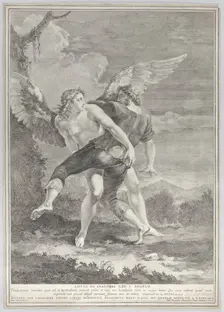Jacob wrestling the angel, 1730-39. Creator: Pietro Monaco