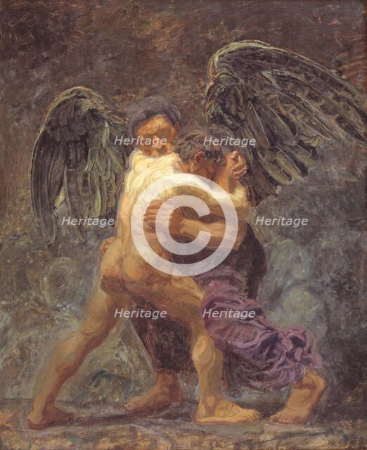 Jacob Wrestling with the Angel, 1907. Creator: Oluf Hartmann.