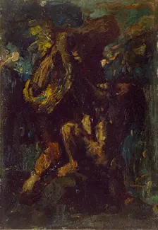 Jacob wrestling with the Angel, 19th century. Artist: Charles S Ricketts