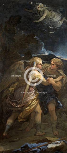 Jacob Wrestling with the Angel, (by Luca Giordano), 1694-1696. Creator: Luca Giordano.