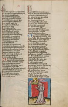 Jacob Wrestling with the Angel; Weltchronik, about 1400-1410. Creator: Unknown