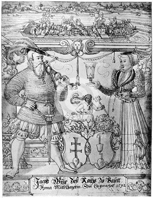 Jacob Wyx of Basel and his wife Anna, 1592 (1901). Artist: Unknown