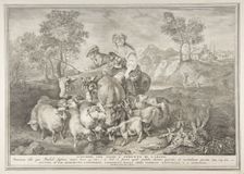 Jacob tending Laban's flock (Giacobbe, che pasce l'armento di Labano), 1743-63. Creator: Pietro Monaco