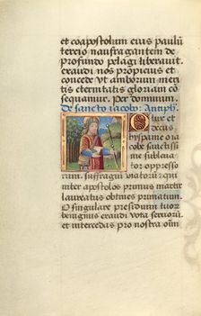 Jacobus; Poncher Hours, about 1500. Creator: Master of Jacques de Besancon