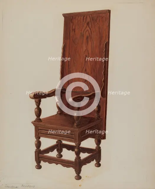 Jacobean Chair-table, 1935/1942. Creator: William Sanders.