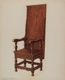 Jacobean Chair-table, 1935/1942. Creator: William Sanders