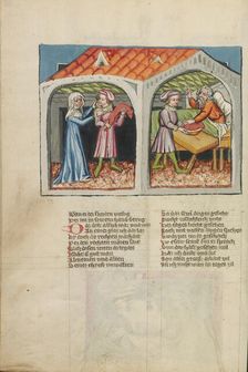 Jacob's Deceit; Weltchronik, about 1400-1410. Creator: Unknown