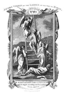 Jacob's dream of angels ascending and descending the ladder to heaven, c1808