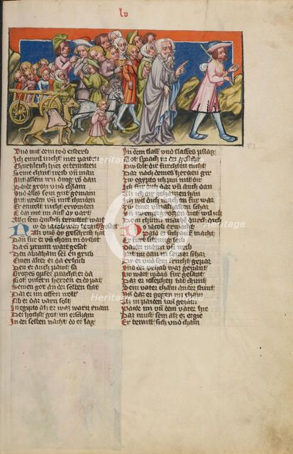 Jacob's Journey to Egypt; Weltchronik, about 1400-1410. Creator: Unknown.