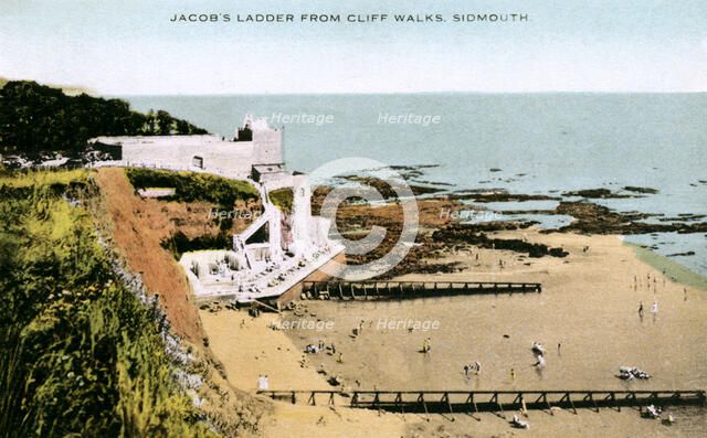 Jacob's Ladder, as seen from Cliff Walks, Sidmouth, Devon, early 20th century. Artist: Unknown