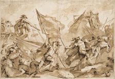Jacopo Marcello Directing the Assault of Gallipoli, 1750-1760. Creator: Antonio Guardi (Italian, 1699-1760)