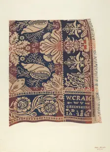 Jacquard Coverlet, 1935/1942. Creator: Paul Kelly